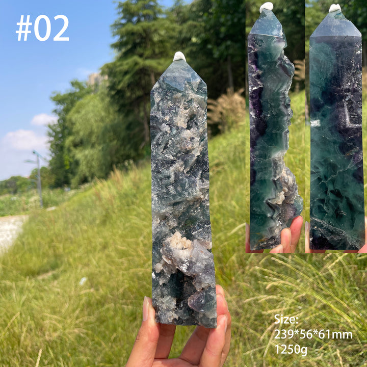Imperfect,Unique Natural Fluorite Raw Crystal Point