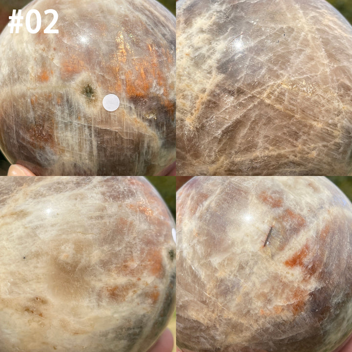 Unique,A Slightly Imperfect Crystal Sunstone-Moonstone Sphere
