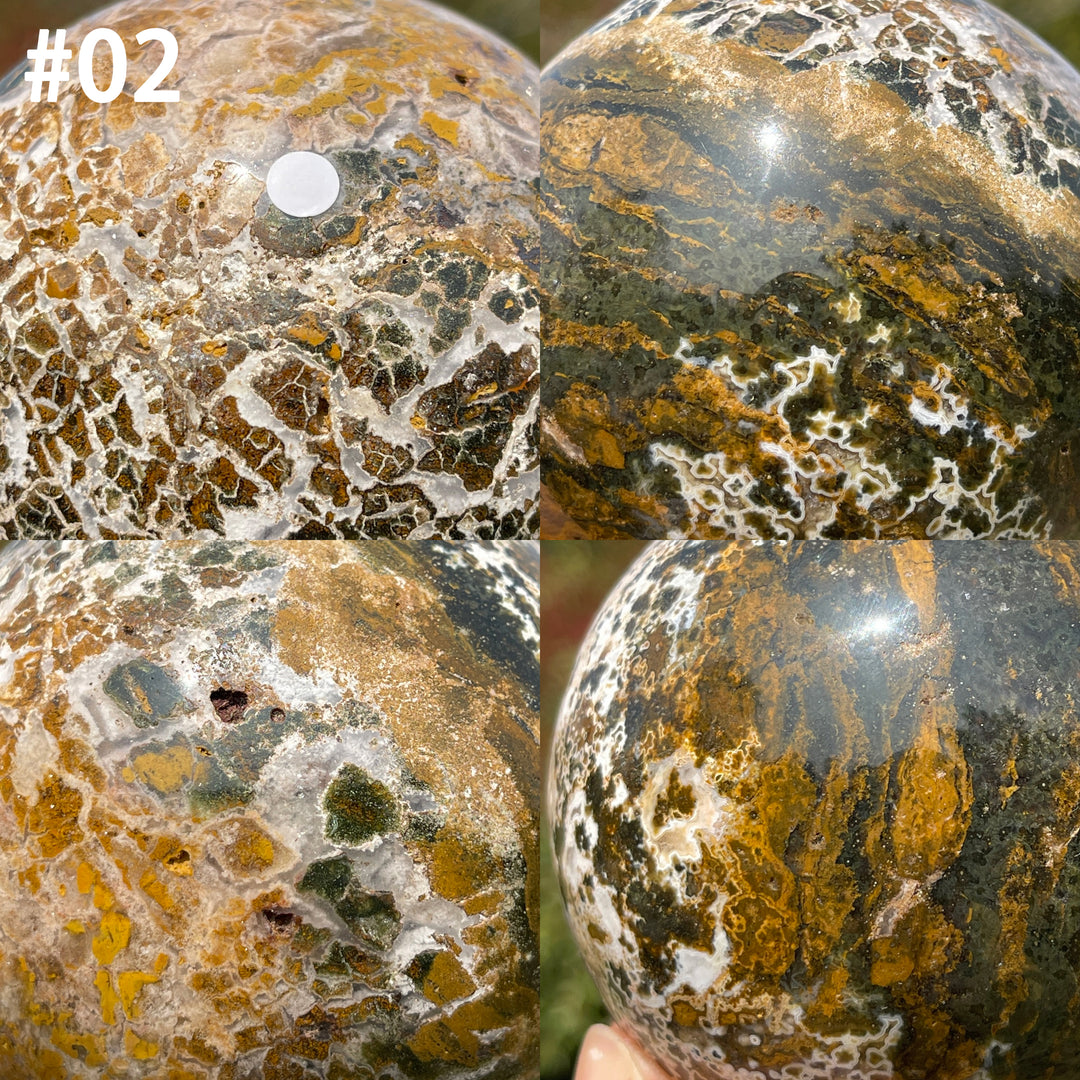 Unique,A Slightly Imperfect Crystal Natural Ocean Jasper Sphere