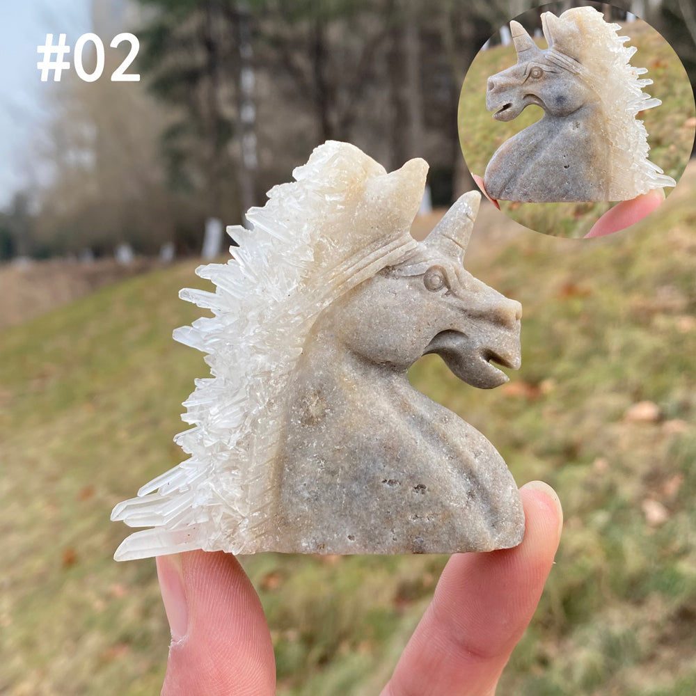Unique,Natural Clear Quartz Cluster Unicorn