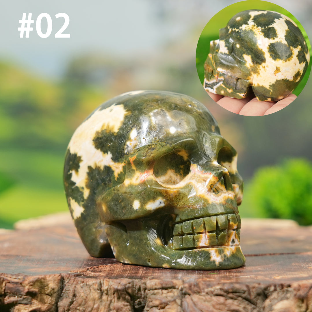 Unique,Natural Ocean Jasper Skull