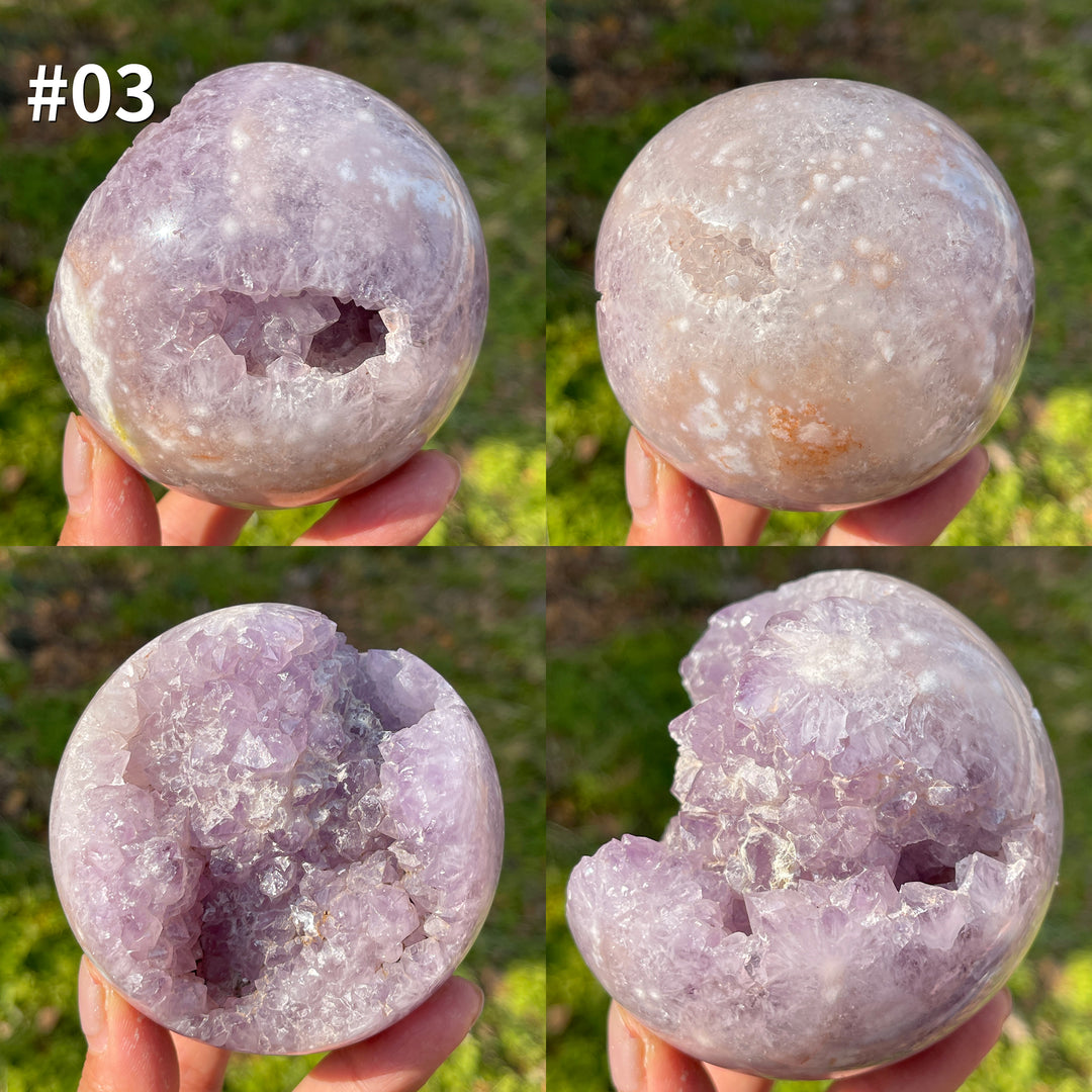 Unique,Natural Crystal Pink Amethyst Sphere