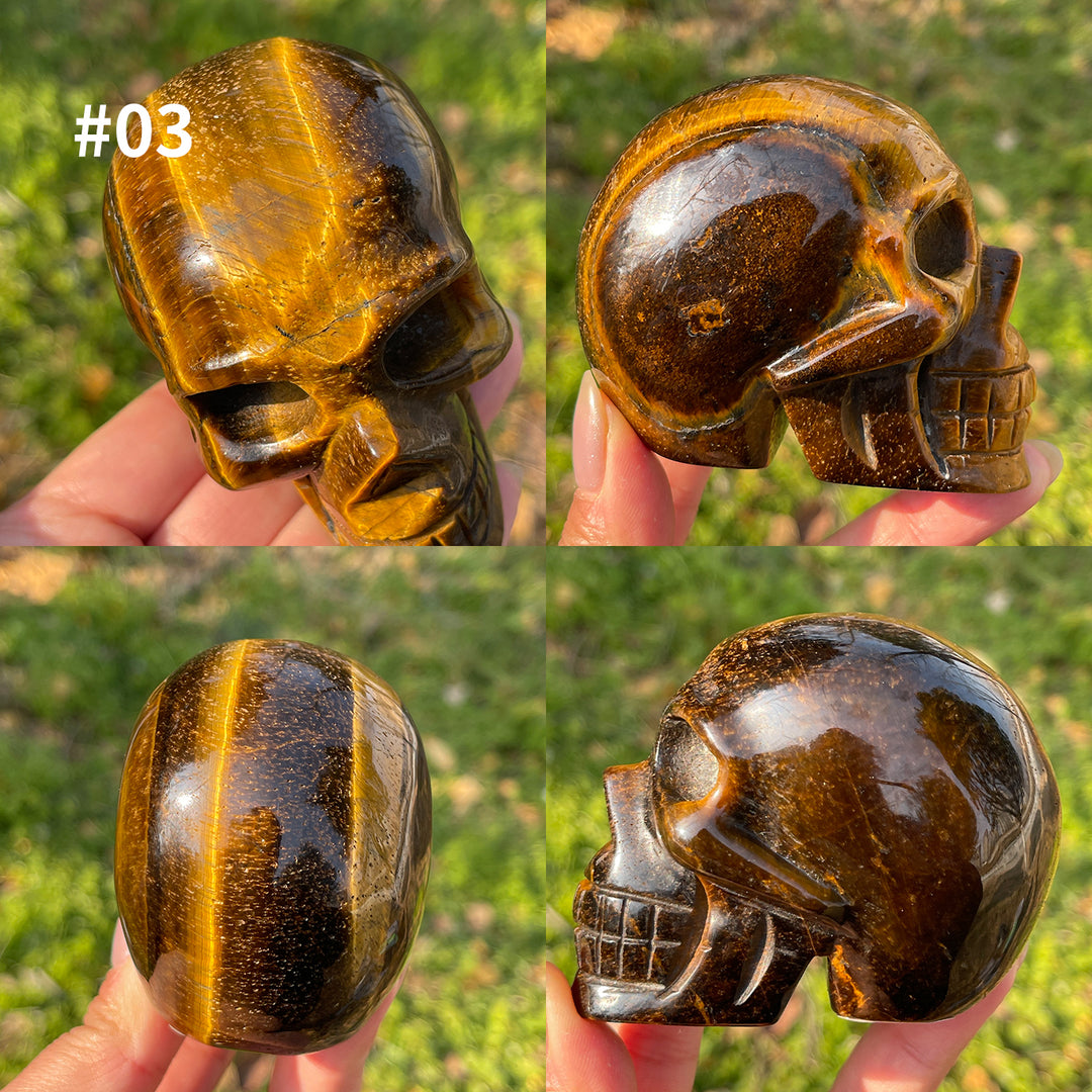 Unique,Natural Crystal Tiger Eye Skull