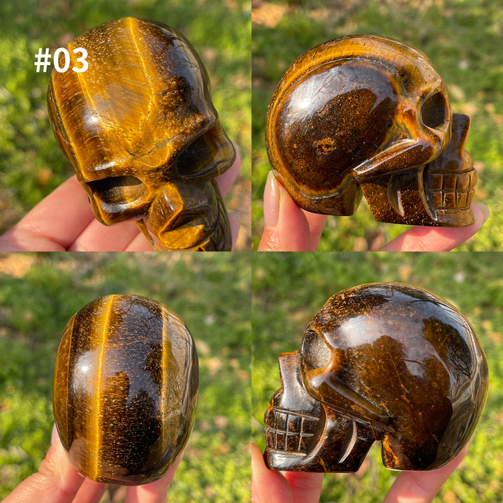 Unique,Natural Crystal Tiger Eye Skull