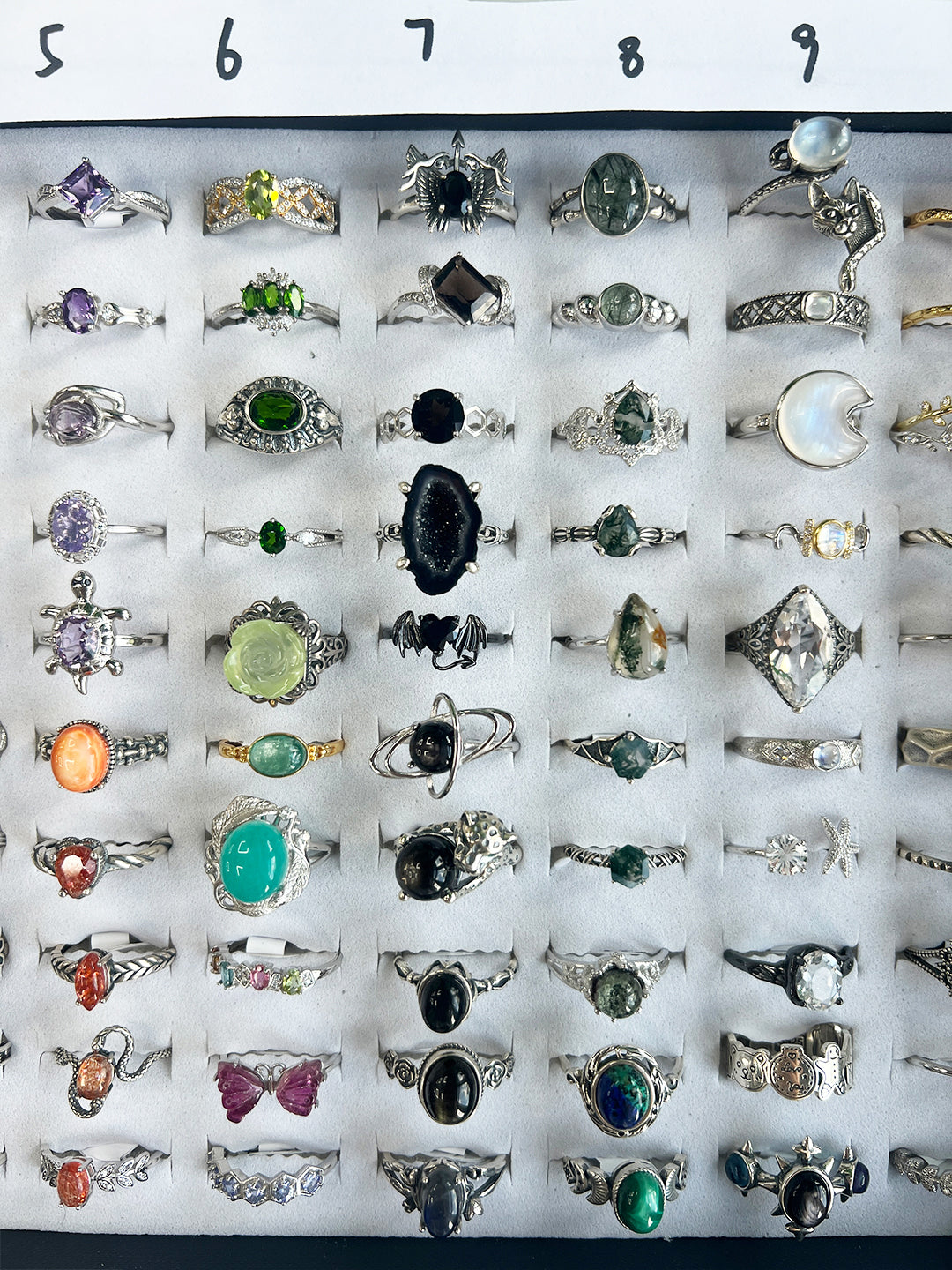Unique,Crystal Rings-2,S925