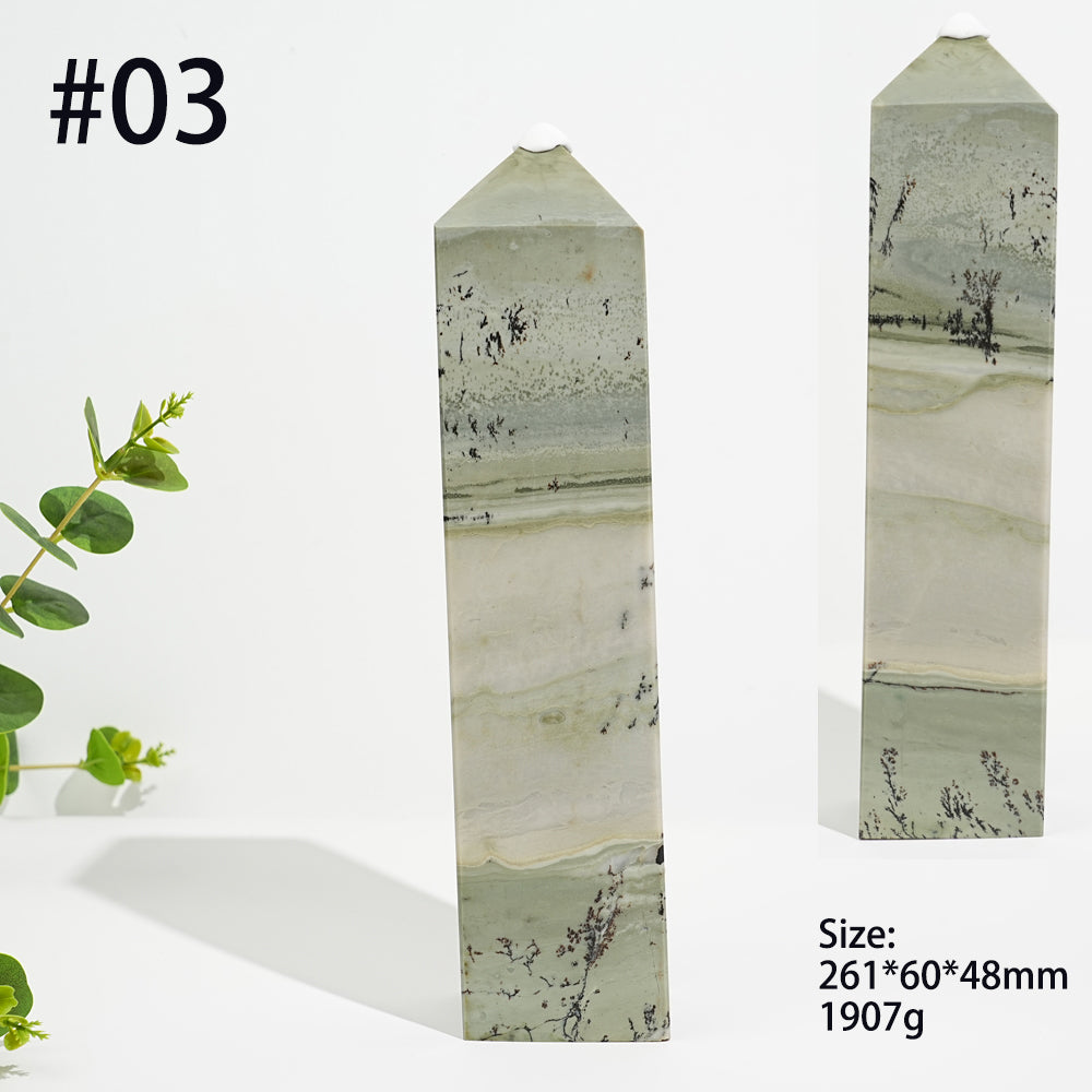 Unique,Natural Green Dendritic Calcite Point