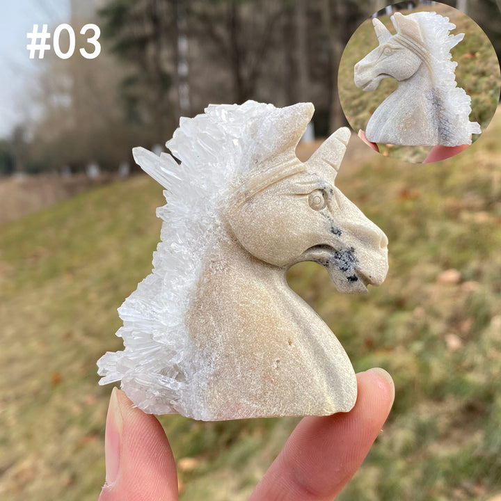 Unique,Natural Clear Quartz Cluster Unicorn