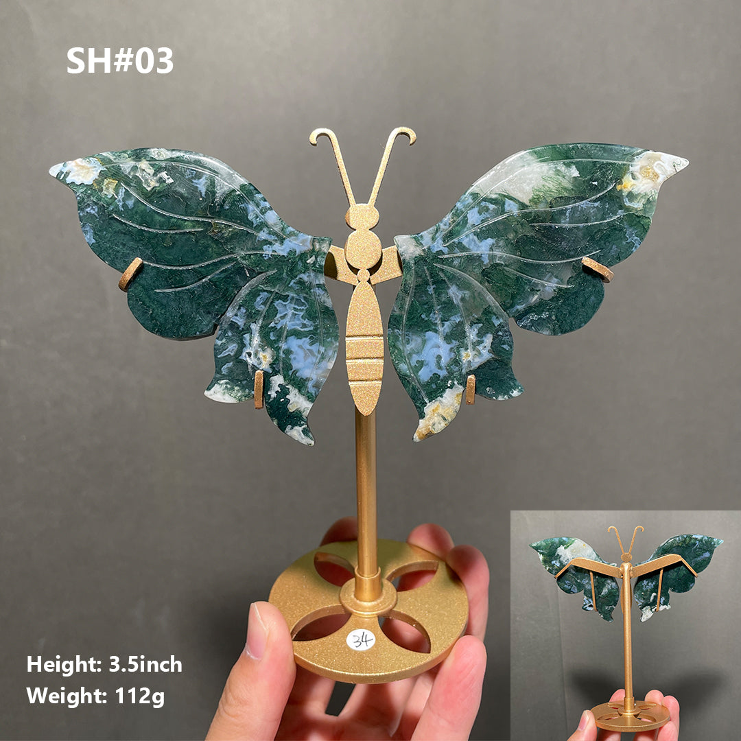 Unique,Moss Agate Butterfly