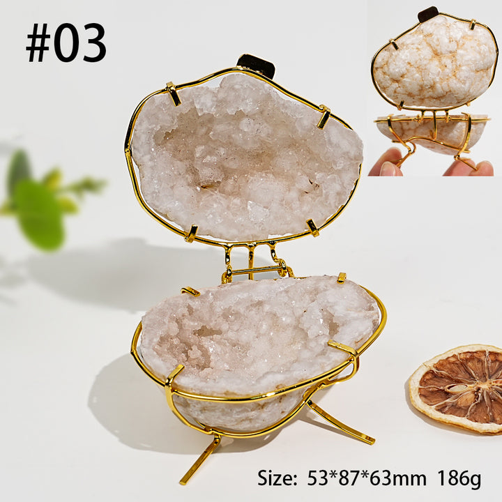 Unique,Natural Crystal Moroccan Geode Treasure Basin