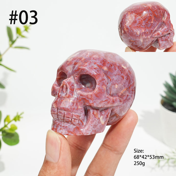 Unique,Natural Bold Ocean Jasper Skull Carving