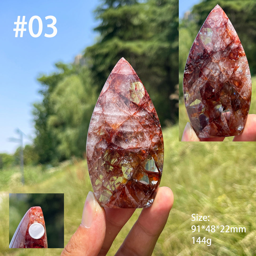 Unique,A Slightly Imperfect Natural Fire Quartz Crystal Teardrop