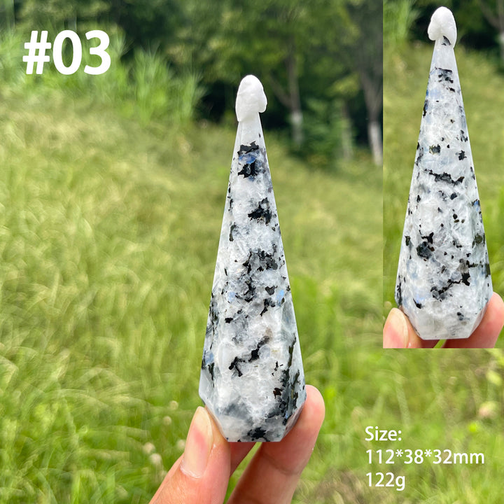 Unique,Natural Crystal Rainbow Moonstone Diamond Tower