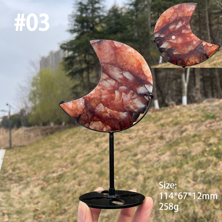 Unique,Imperfect Natural Fire Quartz Moon