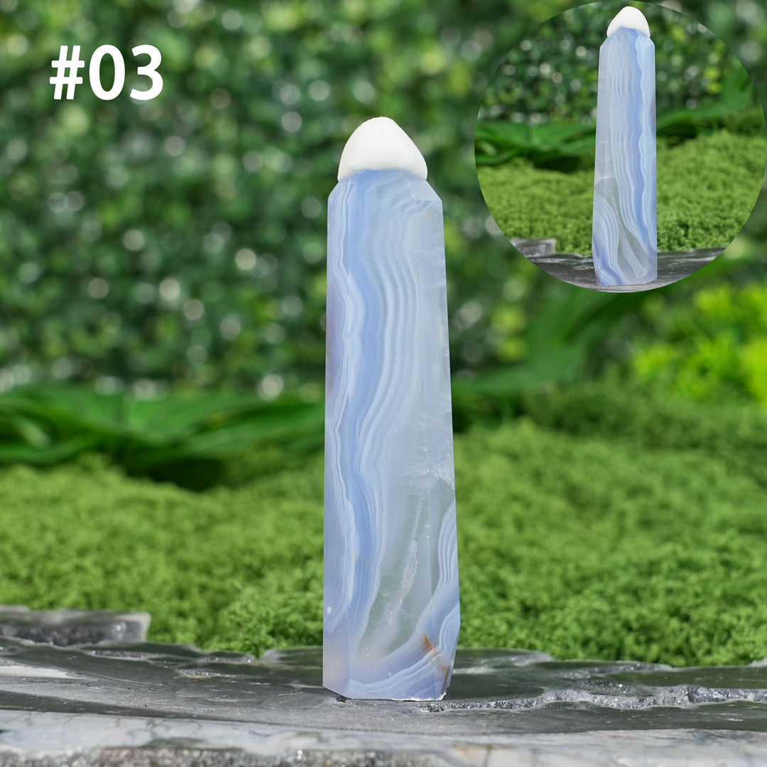 Unique,Natural Top Blue Agate Point