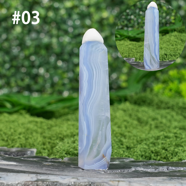 Unique,Natural Top Blue Agate Point