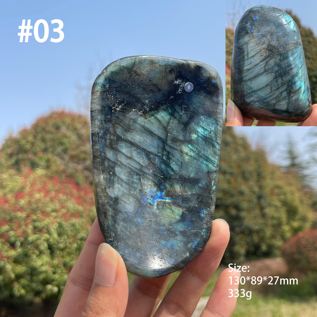 Unique,A Slightly Imperfect Crystal Natural Labradorite Bowl