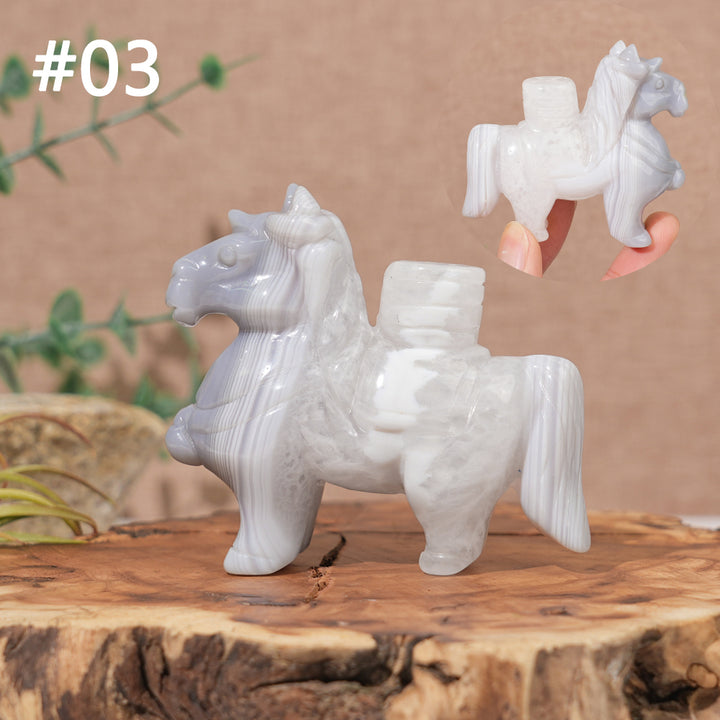 Unique,Natural Carving Agate Horse