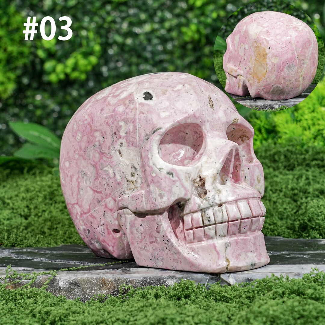 ⚡SALE⚡Unique,Natural Peruvian Rhodochrosite Skull