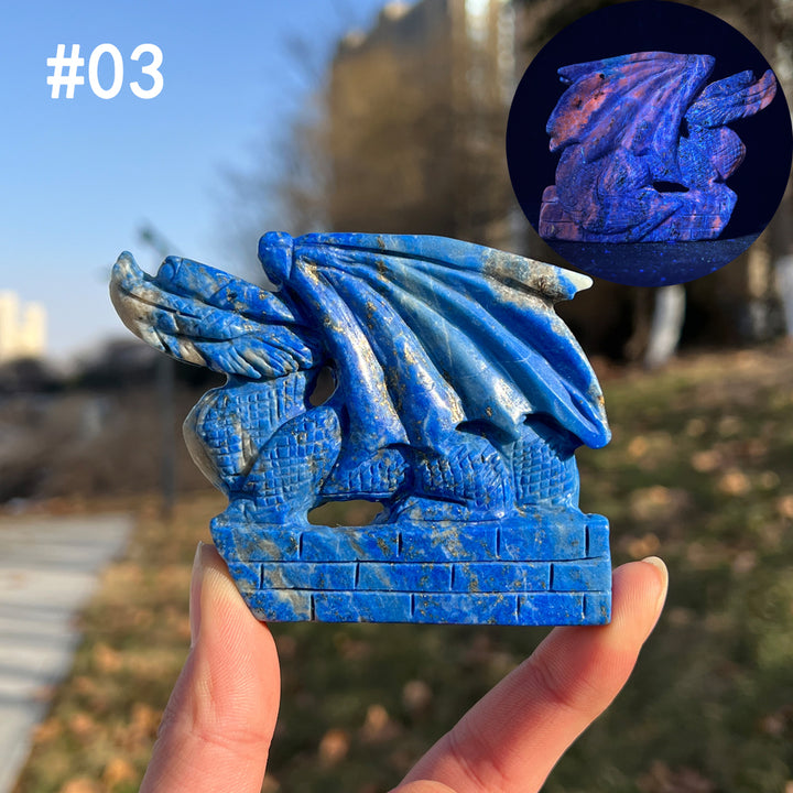 Unique,Natural Crystal Carving Lapis Lazuli Dragon