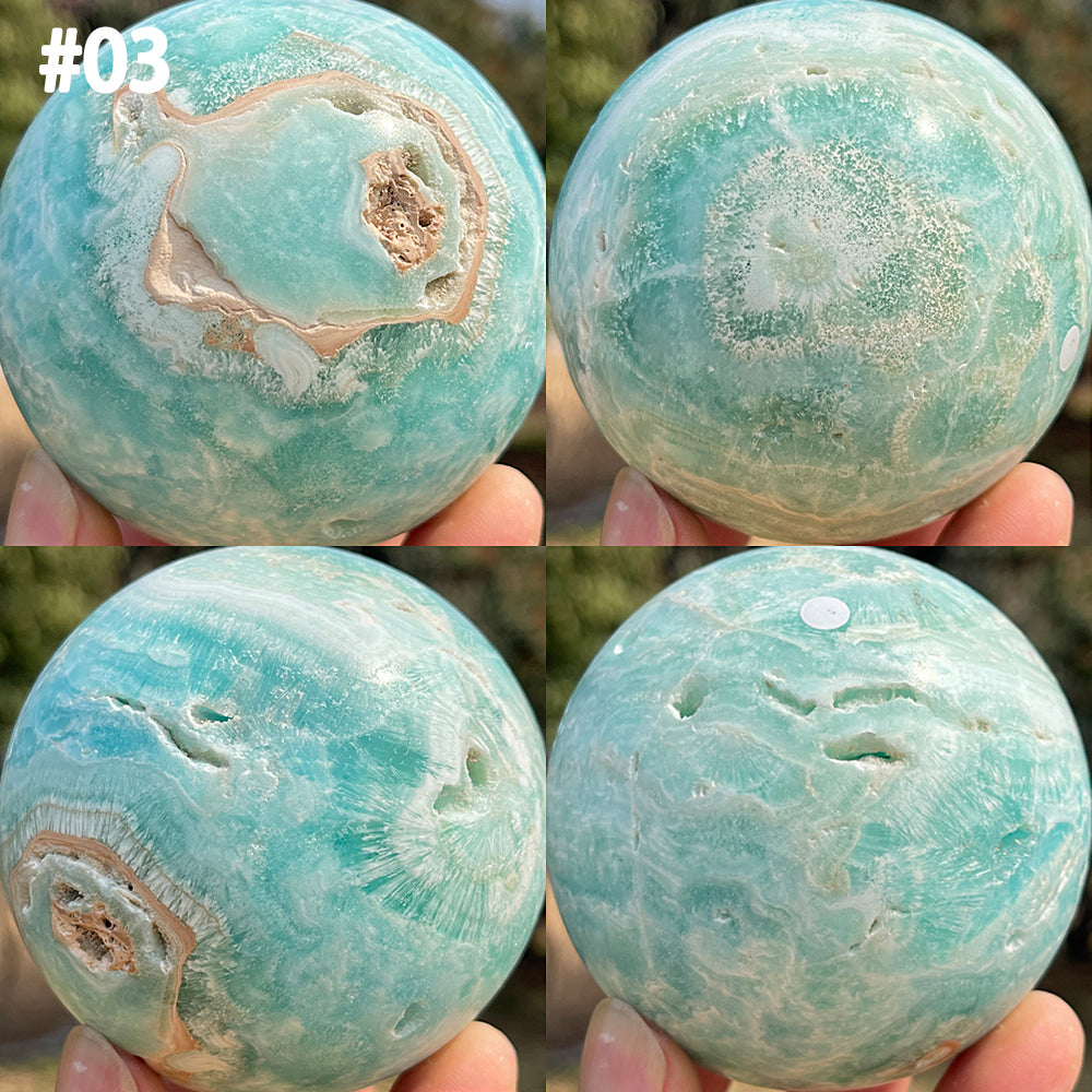 Unique,Imperfect Natural Crystal Hemimorphite Sphere