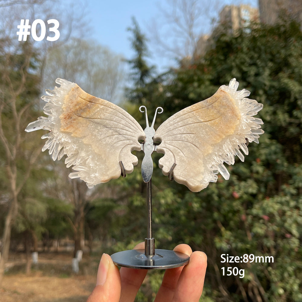 Unique,Natural Crystal Chrysanthemum Cluster Butterfly Wings
