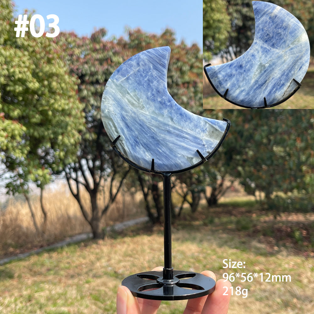 Unique,Natural Crystal Blue Kyanite Moon