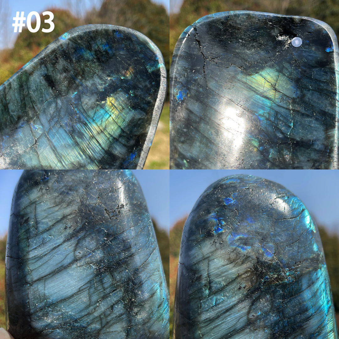 Unique,A Slightly Imperfect Crystal Natural Labradorite Bowl