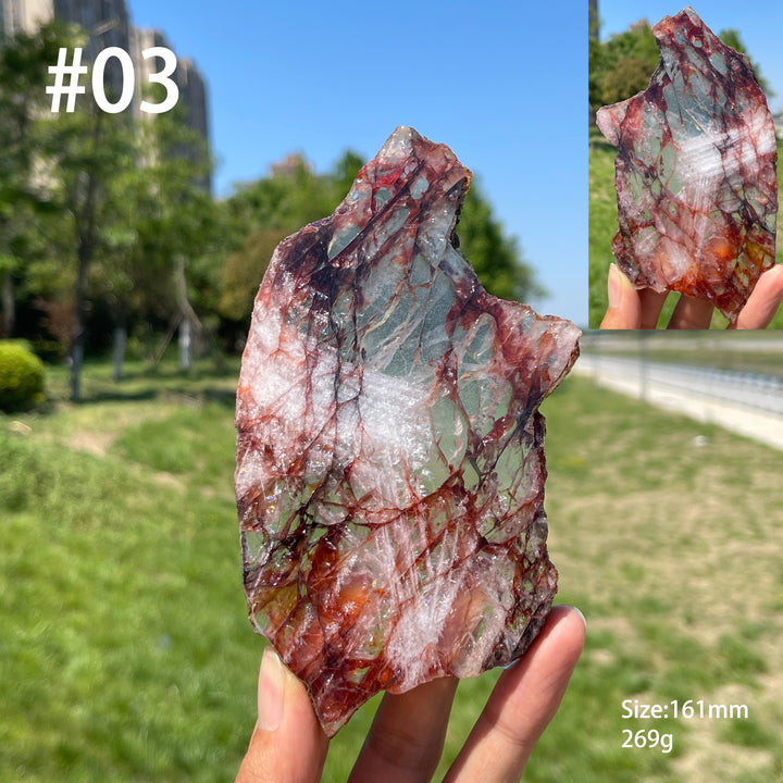 Unique,A Slightly Imperfect Natural Crystal Fire Quartz Slice