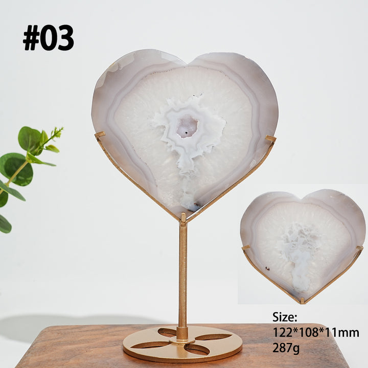 Unique,A Slightly Imperfect Natural Agate Geode Heart
