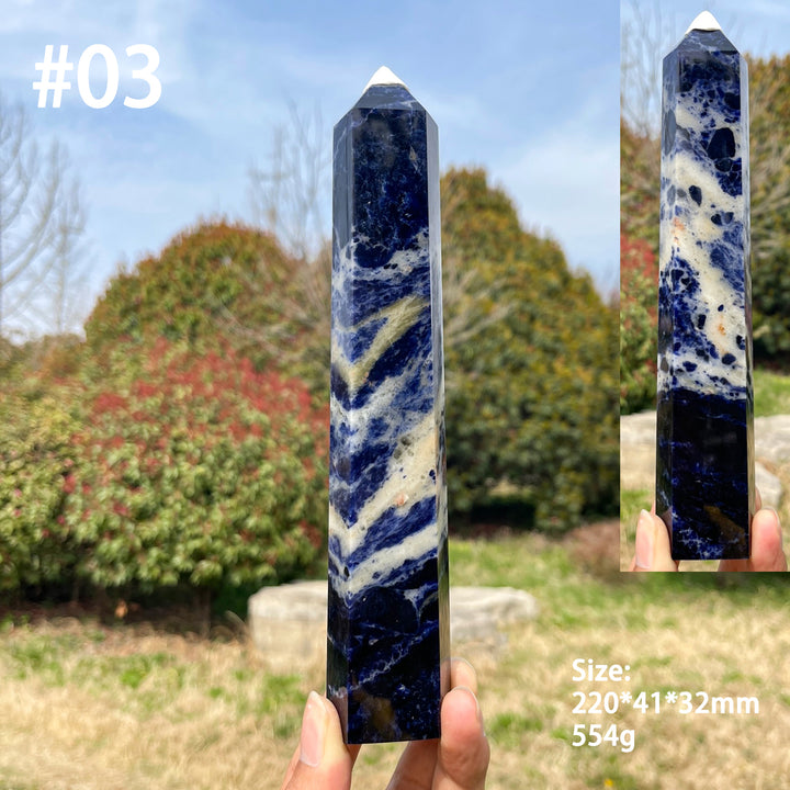 Unique,Natural Crystal Sodalite Point