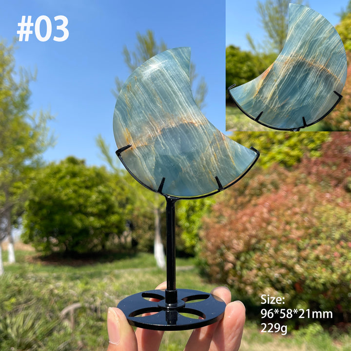 Unique,Lemurian Aquatine Calcite Moon