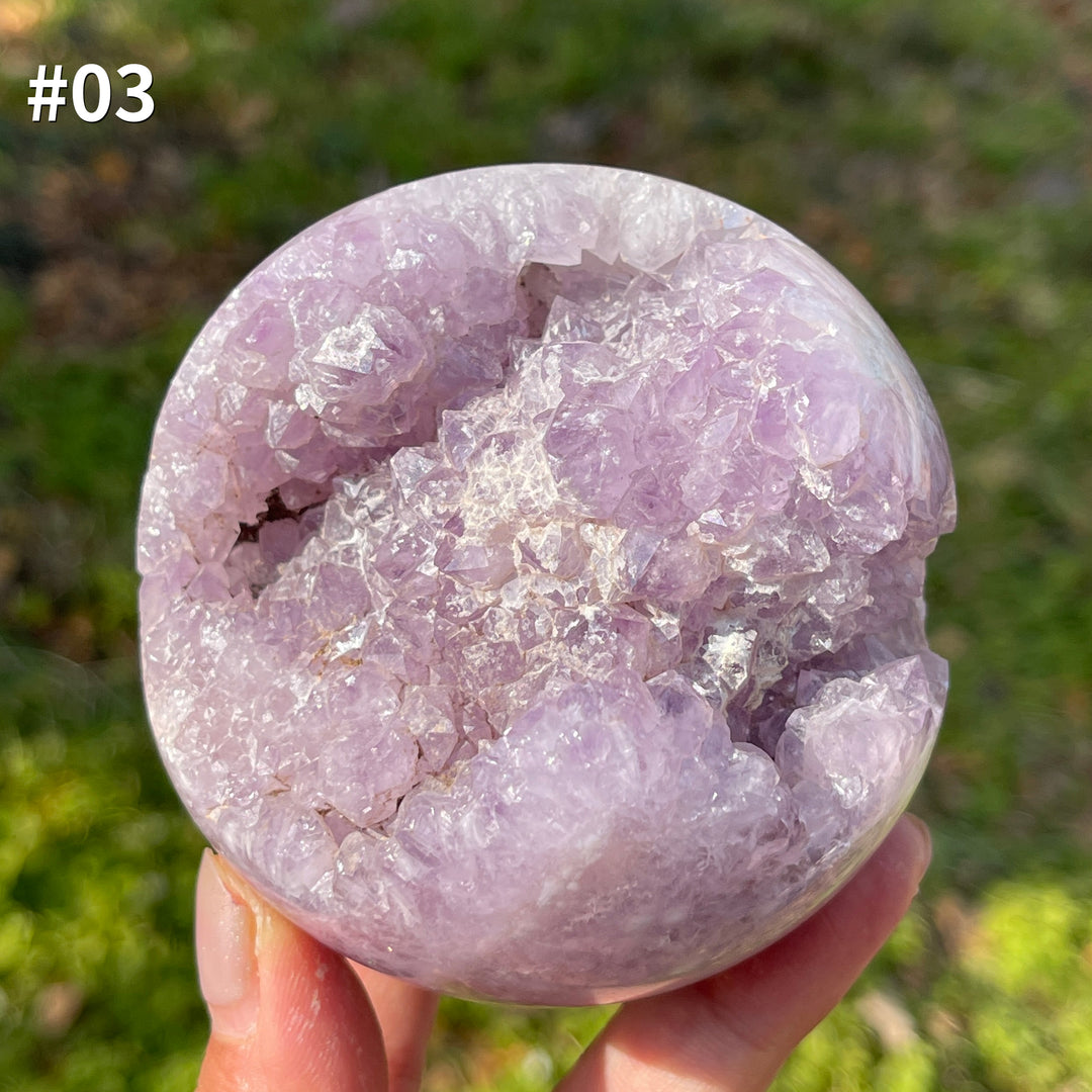 Unique,Natural Crystal Pink Amethyst Sphere