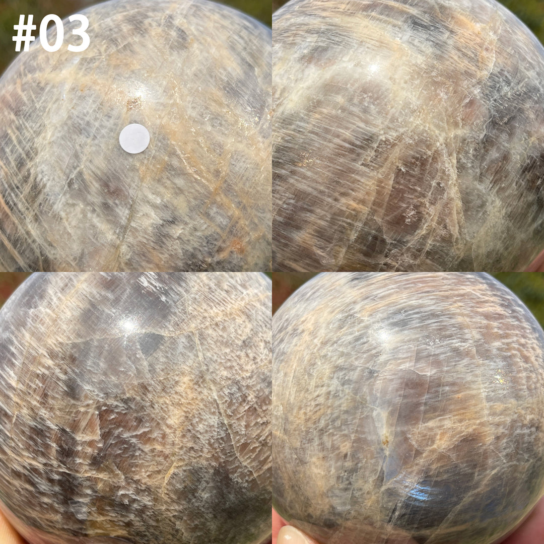 Unique,A Slightly Imperfect Crystal Sunstone-Moonstone Sphere