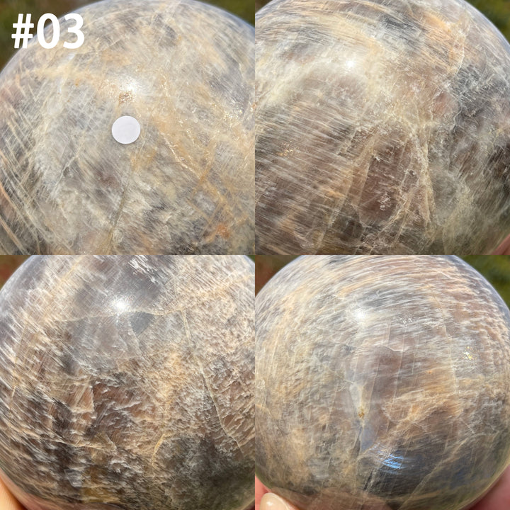 Unique,A Slightly Imperfect Crystal Sunstone-Moonstone Sphere