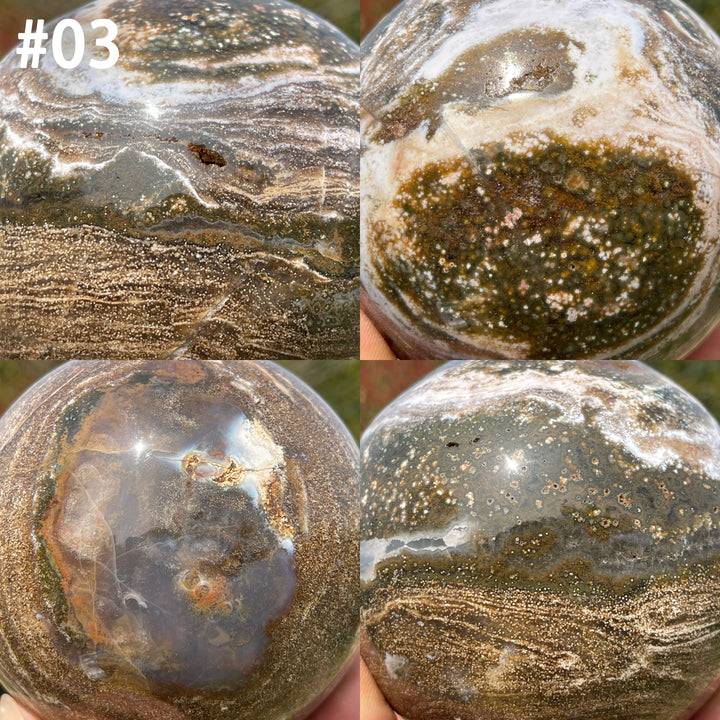 Unique,A Slightly Imperfect Crystal Natural Ocean Jasper Sphere