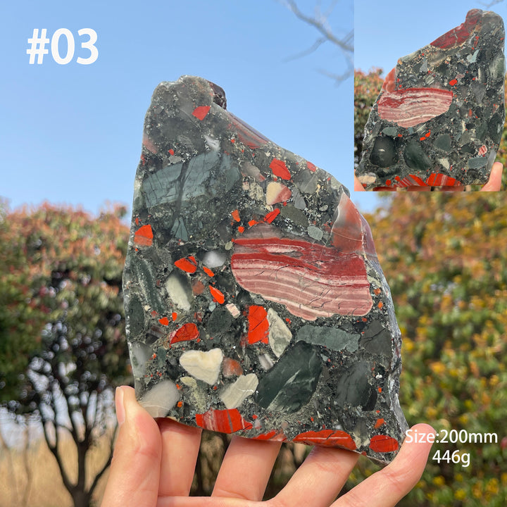 Unique,Natural Crystal African Bloodstone Slice