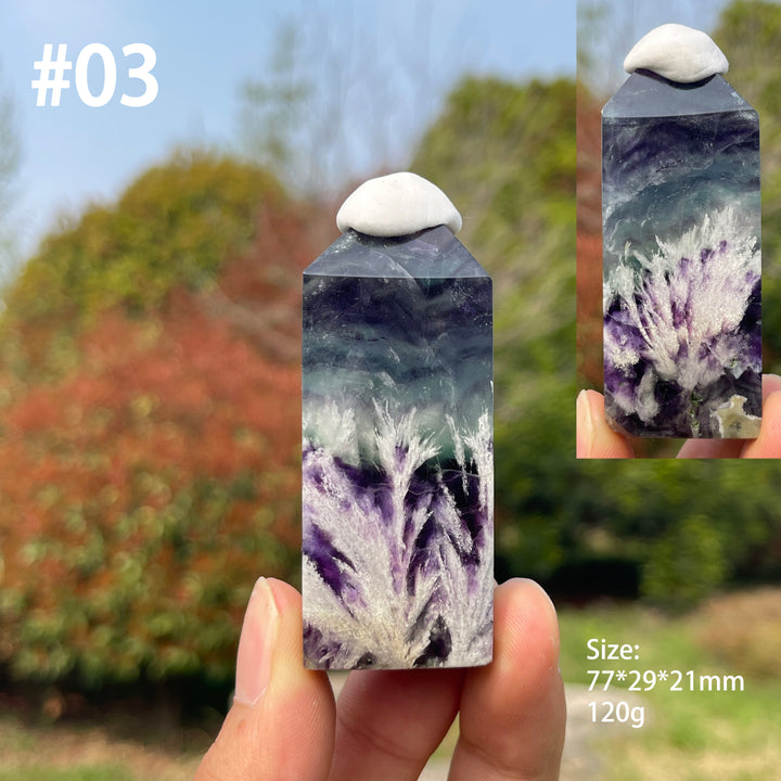 Unique,Natural Feather Fluorite Crystal Point
