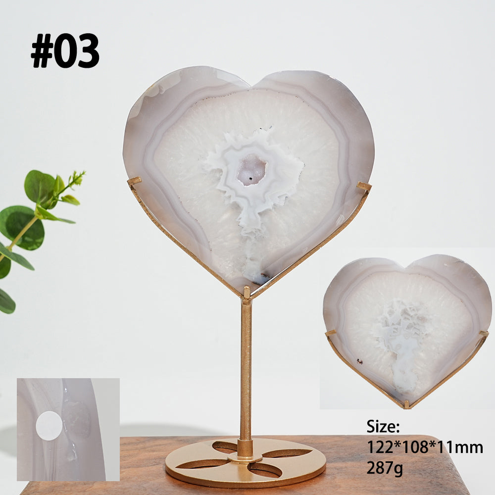 Unique,A Slightly Imperfect Natural Agate Geode Heart