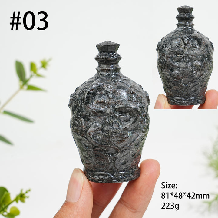 Unique,Natural Crystal Magic Potion Bottle Carving