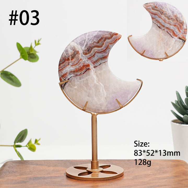 Unique,Natural Amethyst Agate Crystal Moon