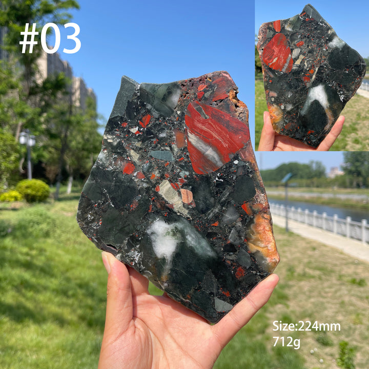 Unique,Natural Large African Bloodstone Crystal Slice