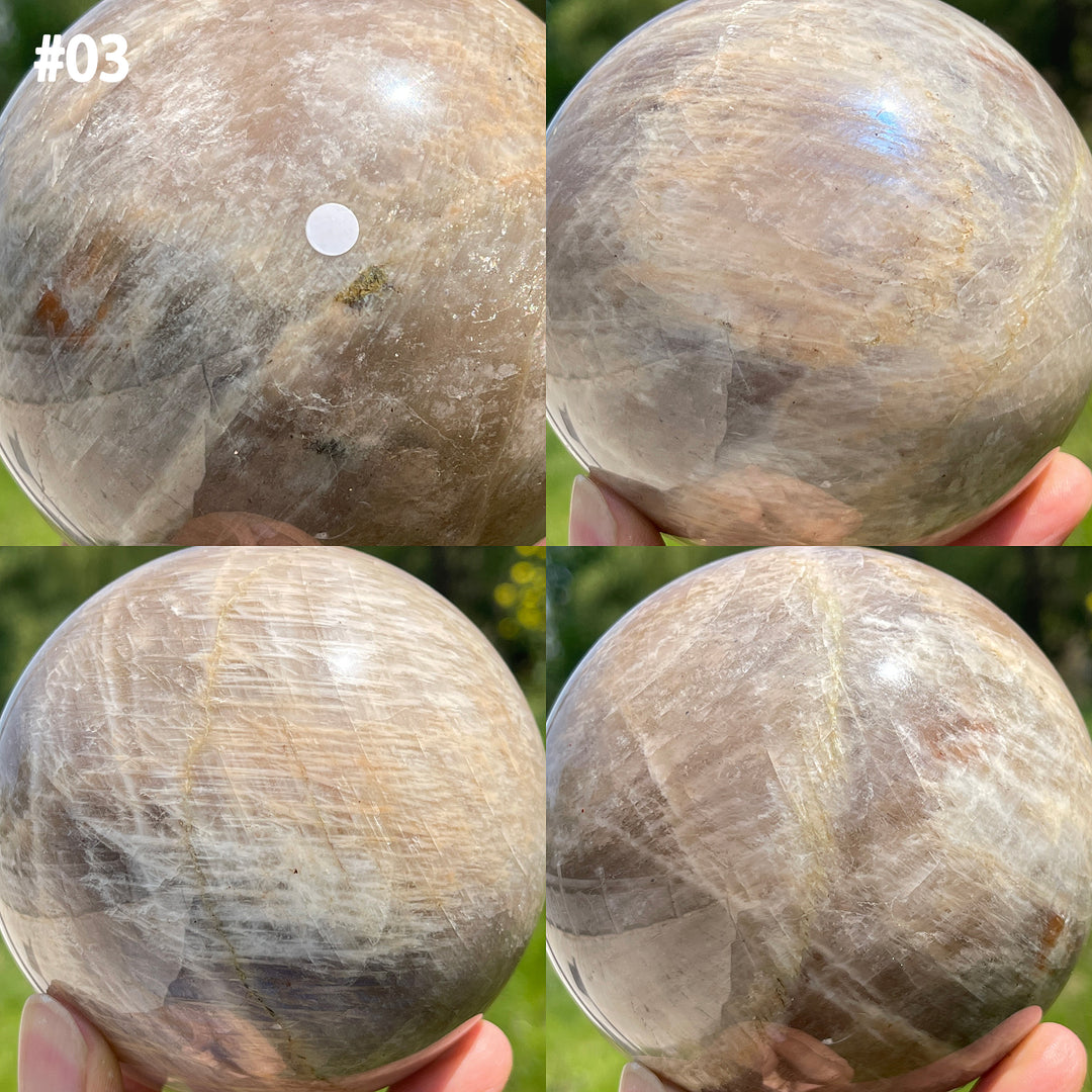 Unique,A Slightly Imperfect Crystal Moonstone Sphere