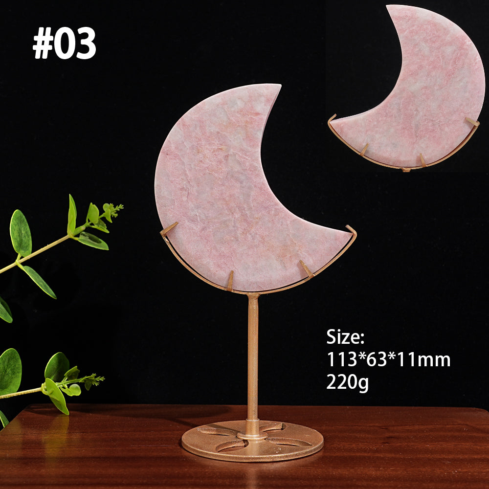 Unique,Natural Crystal Pink Opal Moon