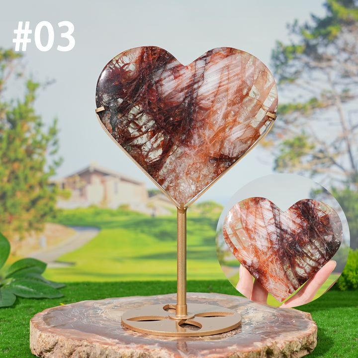 Unique, Natural Fire Quartz Heart