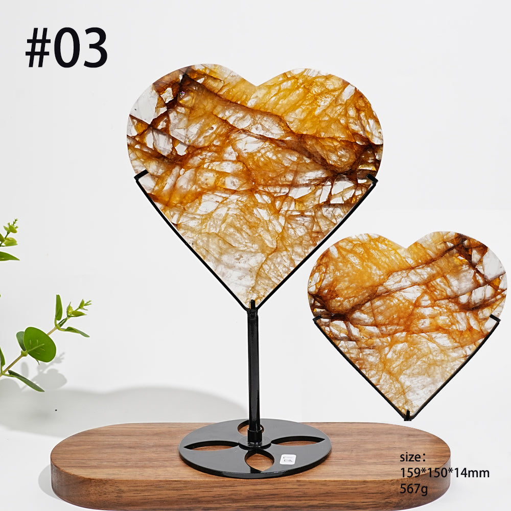 Unique,Natural Crystal Warm Golden Healer Heart