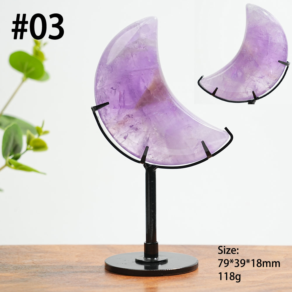 Unique,Natural Ametrine Crystal Carving Moon