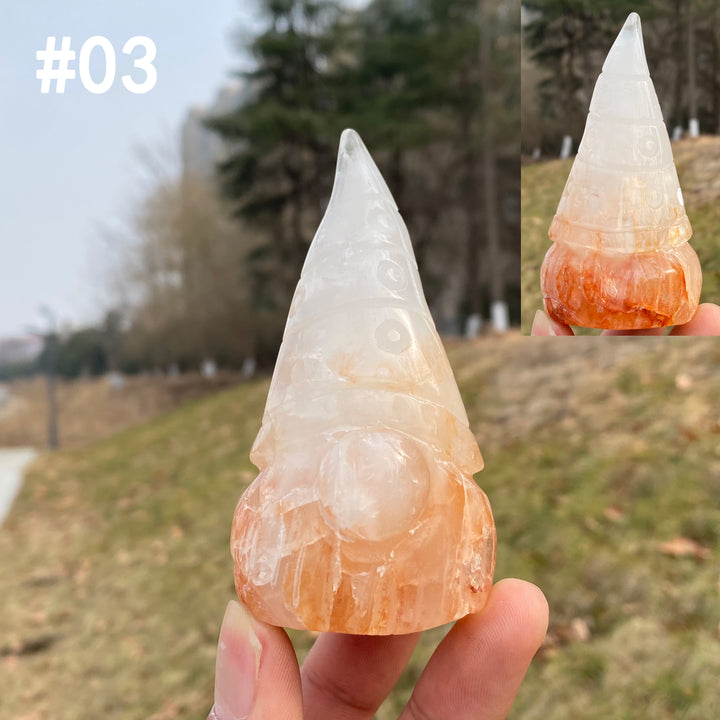 Unique,Imperfect Natural Crystal Golden Healer Gnome