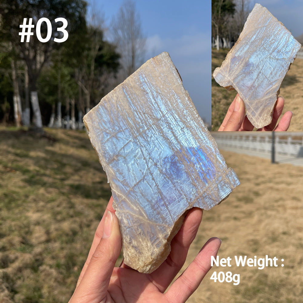 Unique,Natural Crystal Moonstone Slices