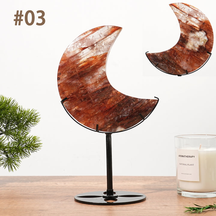 Unique, Natural Fire Quartz Moon