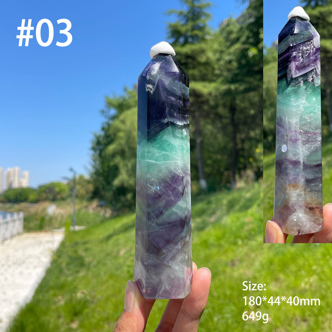 Unique,A Slightly Imperfect Natural Crystal Feather Fluorite Point